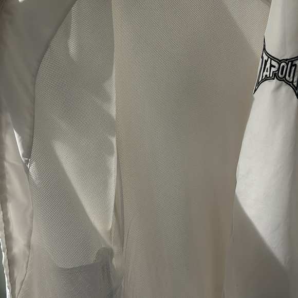 Tapout Pro Windbreaker Lightweight workout Jacket Men's size Large White Logo - Picture 8 of 11
